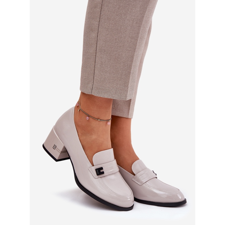 Încălțăminte din piele pictată cu tocuri înalte Vinceza 18105 gri 1 Încălțăminte din piele pictată cu tocuri înalte Vinceza 18105 gri 1