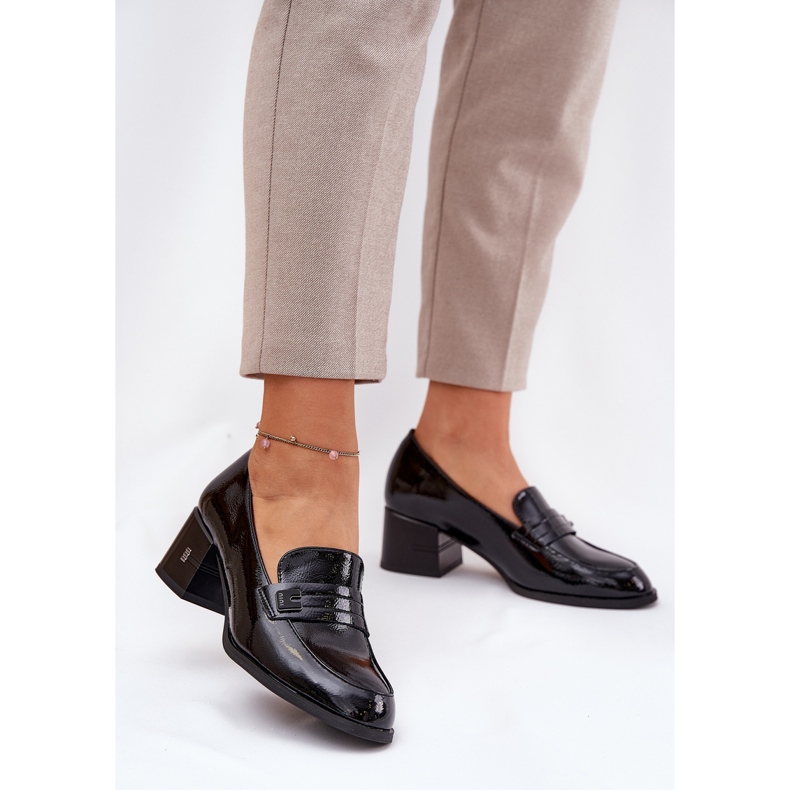 Încălțăminte din piele pictată cu tocuri înalte Vinceza 18105 negru 2 Încălțăminte din piele pictată cu tocuri înalte Vinceza 18105 negru 2