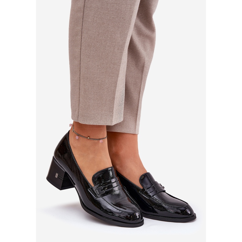 Încălțăminte din piele pictată cu tocuri înalte Vinceza 18105 negru 1 Încălțăminte din piele pictată cu tocuri înalte Vinceza 18105 negru 1