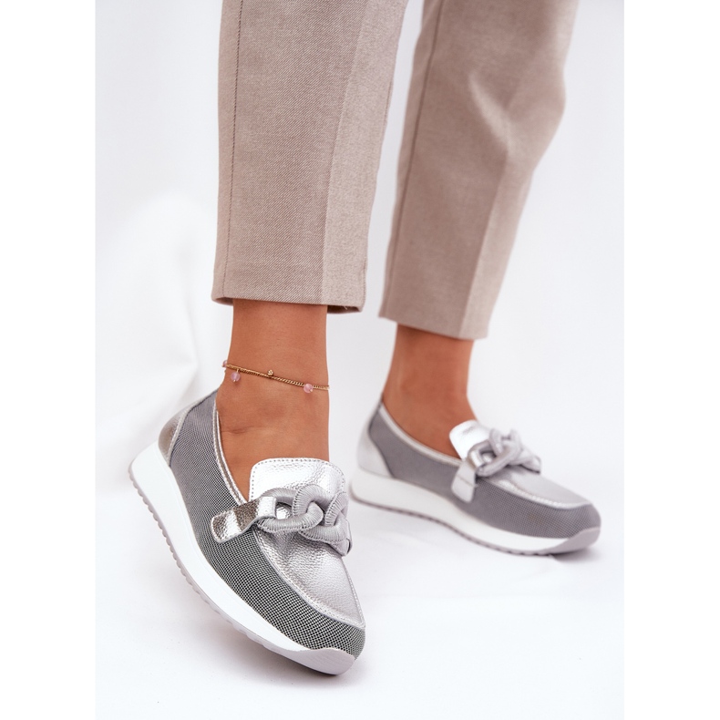 S.Barski Plăceri din piele pentru femei cu un ornament LR51-966 Silver argint 2