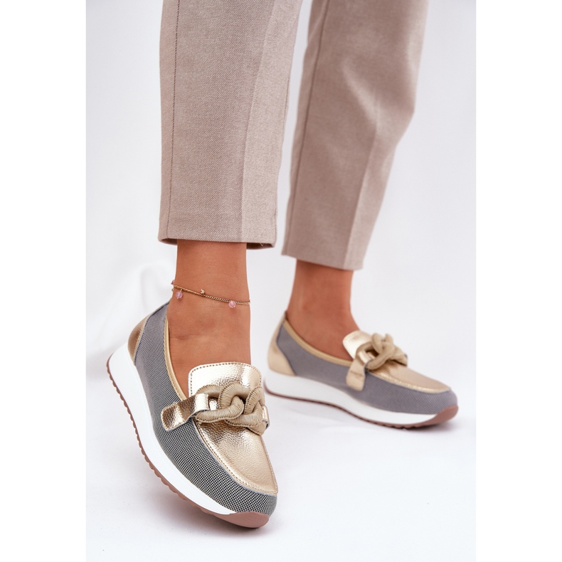 S.Barski Plăceri din piele pentru femei cu un ornament LR51-966 Aur de aur 2