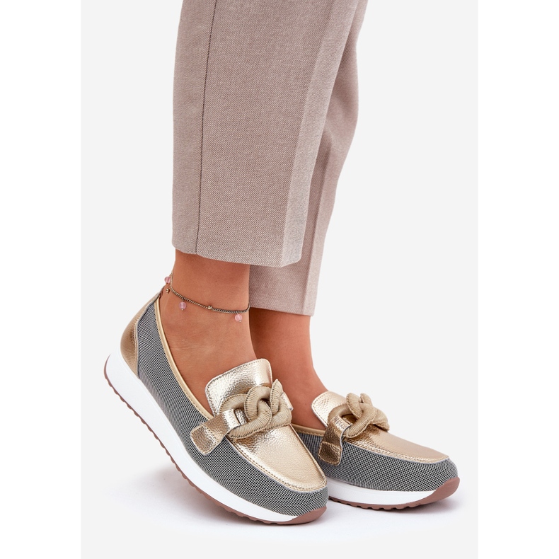 S.Barski Plăceri din piele pentru femei cu un ornament LR51-966 Aur de aur 1