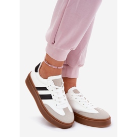 Evento Adidași pentru femei pe platformă cu alb din piele eco 1