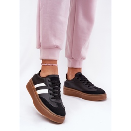 Evento Adidași pentru femei pe platformă cu piele ecologică neagră negru 2