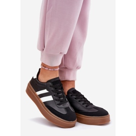 Evento Adidași pentru femei pe platformă cu piele ecologică neagră negru 1
