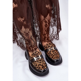 Mocasini lăcuiți din piele leopard Vinceza 66790 Negru 2