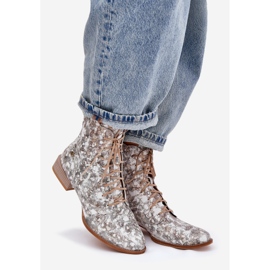 Maciejka Cizme bej cu toc plat, cu toc plat 06391-25 1