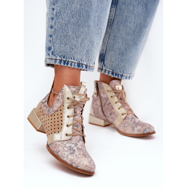 Cizme din piele Maciejka Boots 05541-04 Beige-Gold bej 2 Cizme din piele Maciejka Boots 05541-04 Beige-Gold bej 2