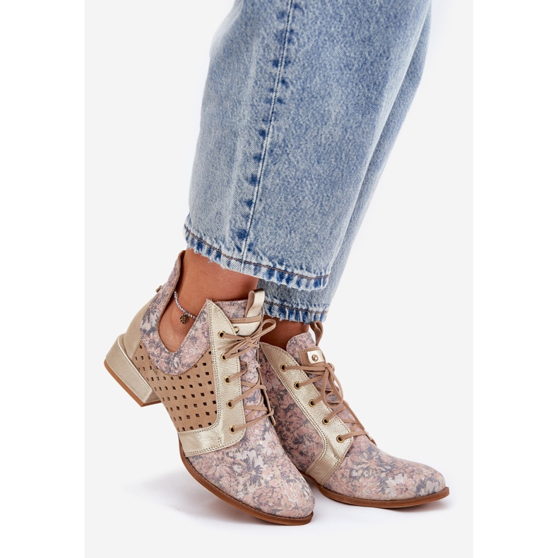 Cizme din piele Maciejka Boots 05541-04 Beige-Gold bej 1