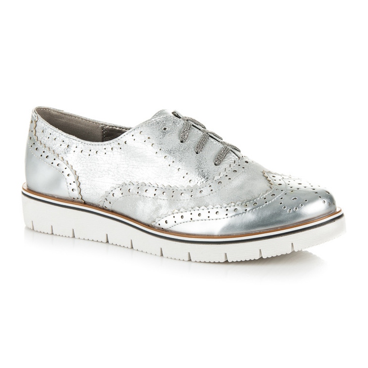 Kylie Pantofi argintii cu siret gri 1