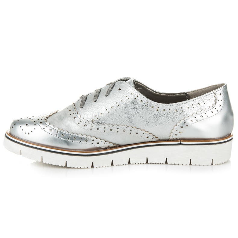 Kylie Pantofi argintii cu siret gri 2