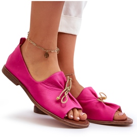 Balerini din piele Zazoo 2660 Fuchsia roz 4