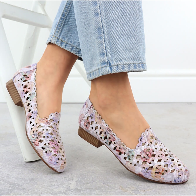 Pantofi pentru femei deschise cu flori colorate Jezzi ASA222-8 multicolor 1