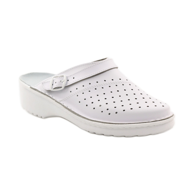 Papuci albi cu pană medicală ortopedică 1 Papuci albi cu pană medicală ortopedică 1