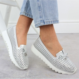 S. BARSKI Pantofi pentru femei pentru femei Openwork Silver S.Barski LR51-631 argint 4