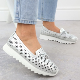 S. BARSKI Pantofi pentru femei pentru femei Openwork Silver S.Barski LR51-631 argint 5