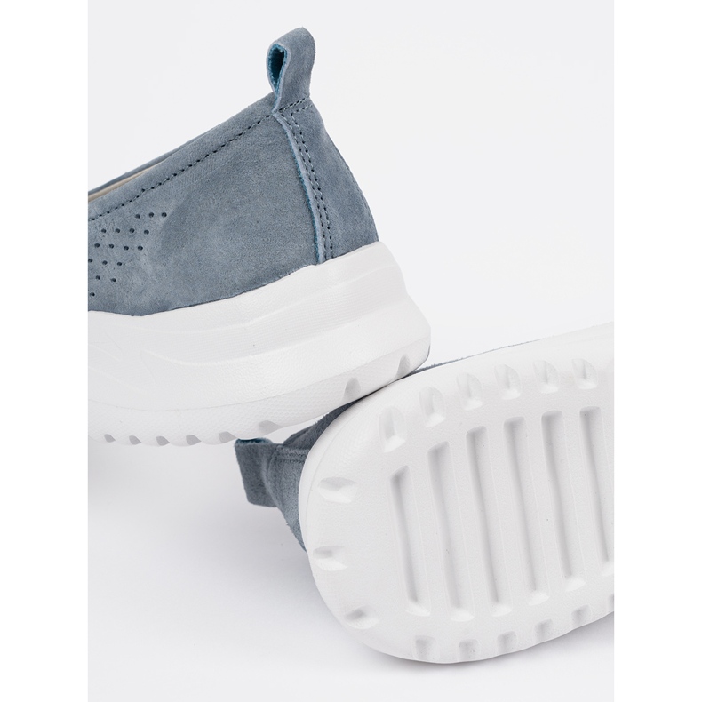 Goodin Plăcile albastre din piele de pe platformă albastru 2