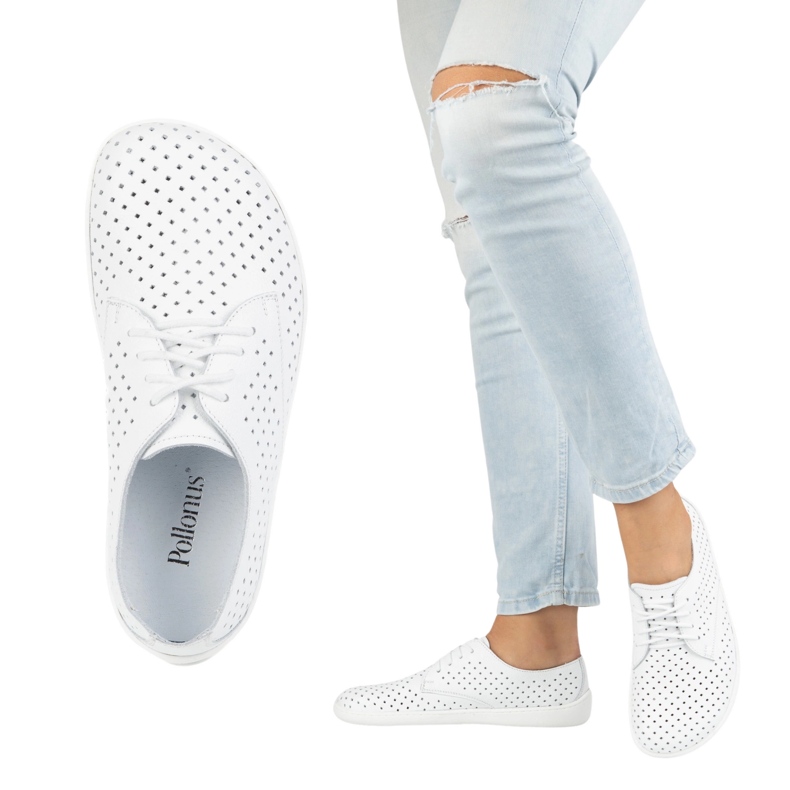 Pollonus Femei din piele Polylonus White Barefoot 5-1288-018 alb 2