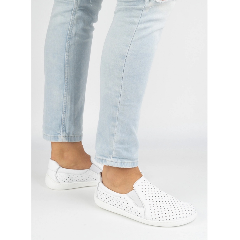 Pantofii albi conectați Pollonus pentru femei desculți pentru femei 5-1308-025 2