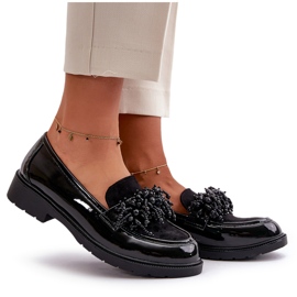 S.Barski Femei Varnished Loafers S. Barski Hy369a Negru cu un ornament 5