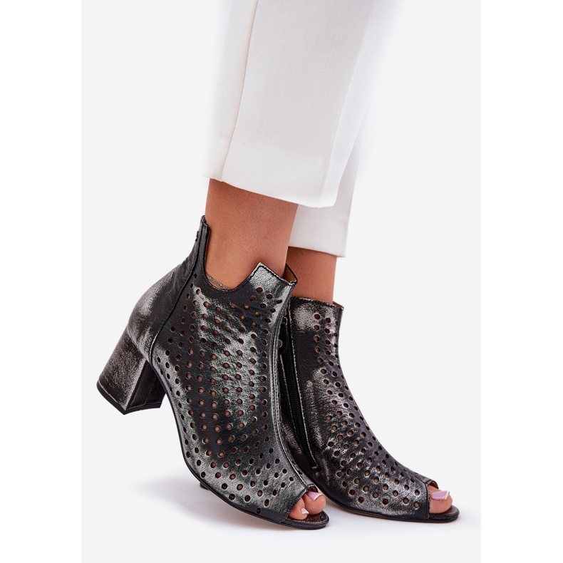 Cizme Ajurate Piele Maciejka 05420-01 Negru 1