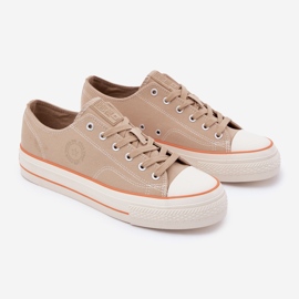 Adidași pentru bărbați pe Big Star RR174323 Platforma bej 1