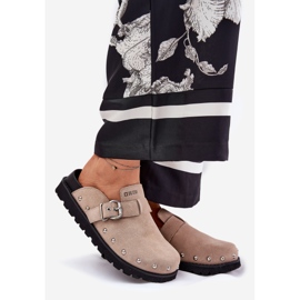 Suede Flip -flops Blops Women pe platforma Big Star RR274A376 BEIGE bej 1