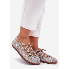 Balerine din piele cu maciejka decupat 06835-25/00-1 aur de aur 1