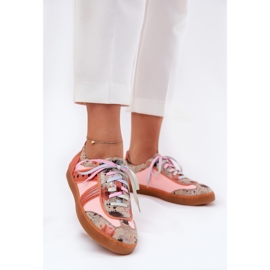 Adidași de piele pentru femei Maciejka 06840-18 Orange portocale 2