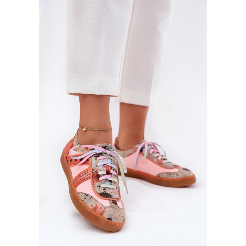 Adidași de piele pentru femei Maciejka 06840-18 Orange portocale 2