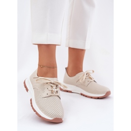 Încălțăminte din piele pentru femei cu Artiker 54C1811 Beige bej 2