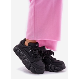 Adidaje din piele pentru femei pe platforma masivă GOE RR2N4044 Negru 1