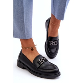 S.Barski Mocasinele ecologice ale femeilor cu un ornament al S. Barski Hy372 Negru 2