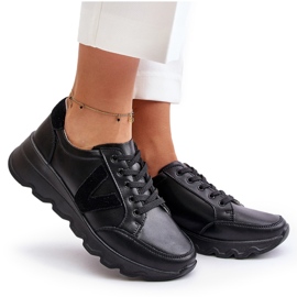 Pantofi sport din piele Vinceza 7918 pentru damă, negru 4