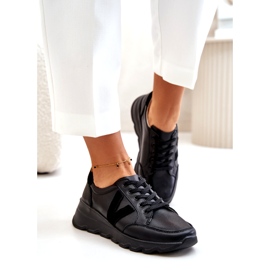 Pantofi sport din piele Vinceza 7918 pentru damă, negru 1