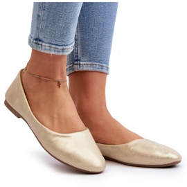 Balerini din piele clasici aurii de aur 4