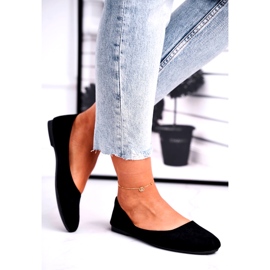 Evento Ballerinas pentru femei din piele de căprioară 9BL02-1031 Insert negru 2