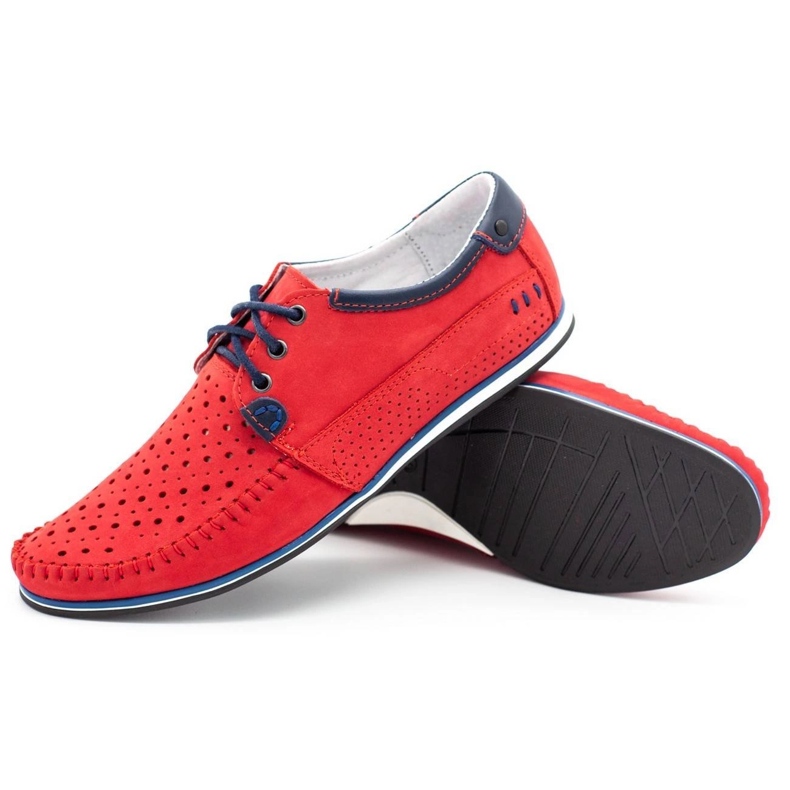 KOMODO Pantofi pentru bărbați Pantofi din piele 875 pentru vară roșu 3