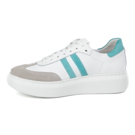 Adidaje din piele pentru femei pe platforma albă Olivier N1068S5 1