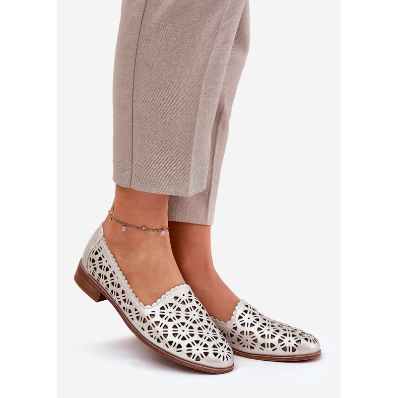 S.Barski Piele OpenWork Moccasins S. Barski LR51-646 PLN de aur 1