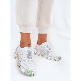 Încălțăminte din piele pentru femei pentru Artiker 56C1799 Alb și argintiu 2