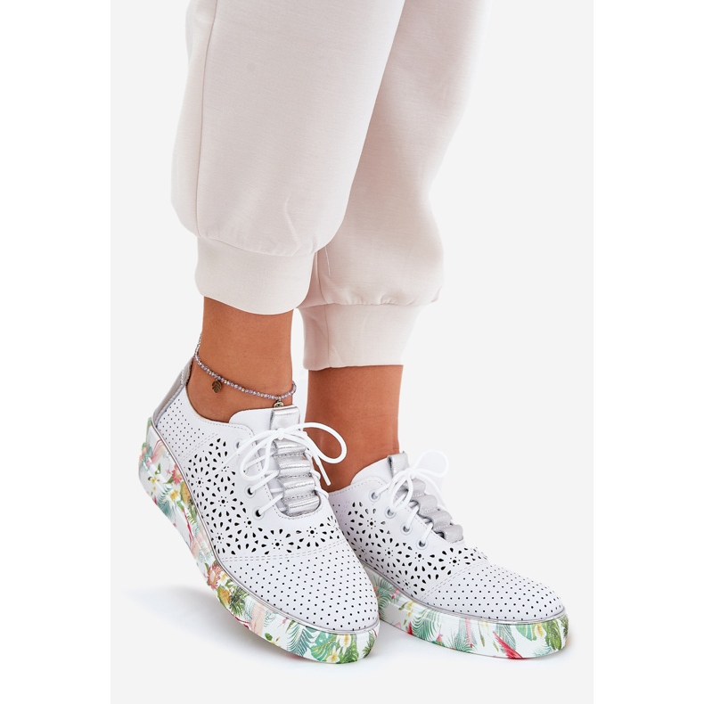 Încălțăminte din piele pentru femei pentru Artiker 56C1799 Alb și argintiu 1