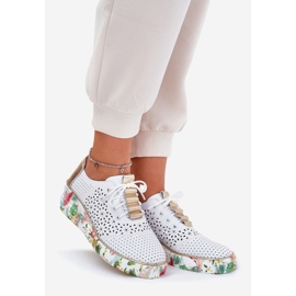 Încălțăminte din piele pentru femei pentru Artiker 56C1800 Alb și Aur 1