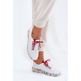 Pantofi din piele pe platforma modelată Artiker 54C1567 Alb și Roșu 7