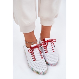 Pantofi din piele pe platforma modelată Artiker 54C1567 Alb și Roșu 6