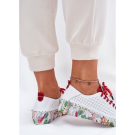 Pantofi din piele pe platforma modelată Artiker 54C1567 Alb și Roșu 8