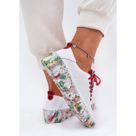 Pantofi din piele pe platforma modelată Artiker 54C1567 Alb și Roșu 9
