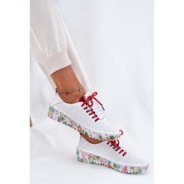 Pantofi din piele pe platforma modelată Artiker 54C1567 Alb și Roșu 10