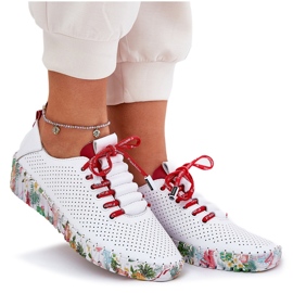 Pantofi din piele pe platforma modelată Artiker 54C1567 Alb și Roșu 11