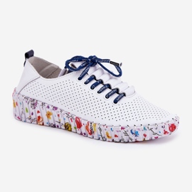 Pantofi din piele pe platforma Artiker 52C1713 modelată alb 2